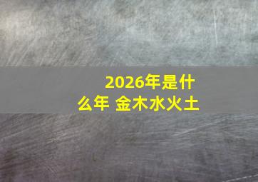 2026年是什么年 金木水火土